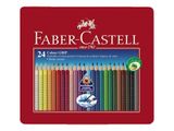 FABER-CASTELL Buntstift Colour Grip 24er-Metalletui