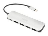 DIGITUS USB-C-Hub 4-Port 3.0->4xA3.0 1xC-PD intgr.Kabel wei