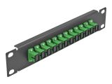 DELOCK 10" LWL Patchpanel 12 Port SC Simplex grün 1HE schw.