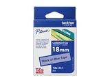 Schriftbandkassette Brother 18mm blau/schwarz TZE541
