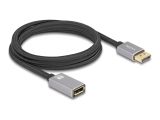 DELOCK DisplayPort Verlängerungskabel 8K 60Hz 2m grau Metall
