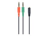gembird 3,5 mm 4-Pin Stecker auf 2x 3.5 mm Stereo-Adapter