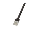 LogiLink Flachpatchkabel RJ45 U/UTP Cat6 0.25m schwarz