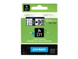 DYMO D1 Schriftband 45800 19mmx7.0m schwarz->transp.