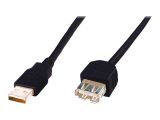 DIGITUS USB 2.0 Verlängerungskabel Typ A -A St/Bu 1.8m schw