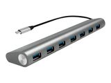 Logilink USB 3.1 HUB 7-port Type-C Aluminium grau