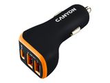 Canyon Car Charger 3Port 2xUSB-A + USB-C 18W PD black/orange retail