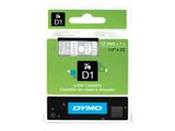 DYMO D1 Schriftband 45020 12mmx7.0m weiß ->transp.