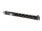DIGITUS 6-fach Steckdosenleiste 19" Alu.,1HE,Schutzschalter