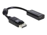 DELOCK Displayport Adapter DP -> HDMI St/Bu 0.22m Kabel schw