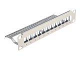 DELOCK 10" Keystone Patchpanel 12 Port Entl.schiene 1HE grau