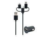 Schwaiger Ladeset 12V 3in1 Apple, Micro USB, Type C