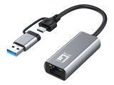 LevelOne Adapter USB-C + USB-A -> RJ45 10/100/1000/2500 gr