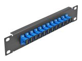 DELOCK 10" LWL Patchpanel 12 Port SC Simplex blau 1HE schw.
