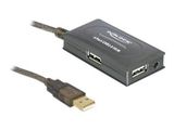 DELOCK USB Verl. A -> 4x A St/Bu 10.00m aktiv grau