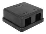 DELOCK Keystone Leergehuse 2-Port schwarz