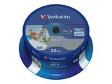 BD-R Verbatim Datalife SL 6x 25GB IJP 25 Pack Spindle