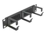 DELOCK 10" Kabelmanagement Bürstenleiste 3 Bügel 1 HE schw.