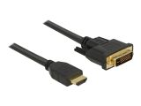 DELOCK Kabel HDMI > DVI 24+1 bidirektional 5.00m schwarz