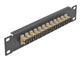 DELOCK 10" LWL Patchpanel 12 Port SC Simplex beige 1HE schw.