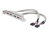 DIGITUS Slotblech 4xUSB/A -> IDC 2x10Pin Bu/Bu 0.25m Polybeutel