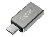 Logilink USB 3.2 Gen1 Type-C Adapter, C/M zu USB-A/F, silber