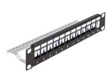 DELOCK 10" Keystone Patchpanel 12 Port Entl.schiene 1HE schw