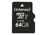 SD MicroSD Card 64GB Intenso SD-HC UHS-I inkl. SD- Adapter retail