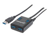 MANHATTAN USB-HUB 4-Port USB 3.0 schwarz mit Netzteil