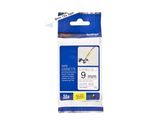 Schriftbandkassette Brother 9mm weiß/schwarz TZEFX221