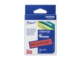 Schriftbandkassette Brother 9mm rot/schwarz TZE421