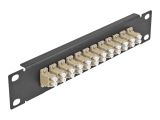 DELOCK 10" LWL Patchpanel 12 Port LC Duplex beige 1HE schw.