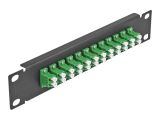 DELOCK 10" LWL Patchpanel 12 Port LC Duplex grün 1HE schwa