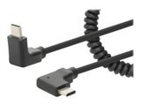 MANHATTAN Spiralkabel USB-C auf USB-C Ladekabel 1m schwarz