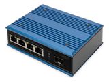 DIGITUS Switch Ind. 4-Port 10/100 30W PoE Unmanaged blau