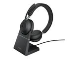 Jabra Headset Evolve2 65 MS Duo, inkl. Link 380c & Ladestat.