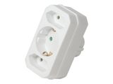 Logilink Steckdosenadapter 2x Euro und 1x Schukon weiß