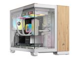 CORSAIR Geh mATX 2500X (Tempered Glass) White/Bamboo Wood