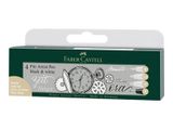 FABER-CASTELL Tuschest. Pitt Artist Pen Black&White 4x