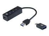 CONCEPTRONIC USB-Hub 4-Port 3.0 ->4x3.0 +TypC A. o.Netz. sw