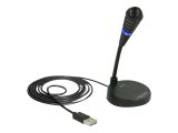 DELOCK USB-Mikrofon mit Standfuß & Touch-Mute-Taste 1.7m