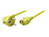 EFB Netzkabel Schutzkontakt 90°-C13 180°,gelb,1.8m,3x0.75mm