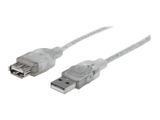 MANHATTAN USB Kabel A -> A St/Bu 4.50m transparent Verl.