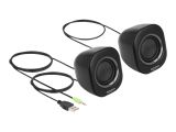 DELOCK Mini Stereo PC Lautsprecher 3,5mm Klinkenstecker USB