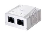 Equip Aufputzdose Cat6 2-Port 2x RJ45 UTP Prem. RAL 9010 ws Polybeutel