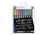 STAEDTLER Marker Metallic brush 10 Stück im Etui, 1-6mm