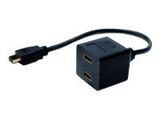 DIGITUS HDMI Y-Verteilerkabel, 0,2m, gold-schwarz