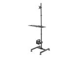 DIGITUS Arbeitsplatz rollbar, Sitz/Steh, 1xTFT,PC,TAS schwa.