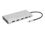 MANHATTAN 12-in1 Dockingstation 3xHDMI 4xUSB USB-C DP RJ45