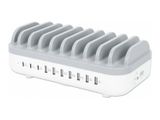 MANHATTAN 10-Port USB-Ladestation 120W weiß/grau